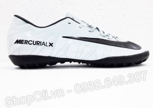 Giày đá banh sân cỏ nhân tạo Nike MercurialX trắng đen