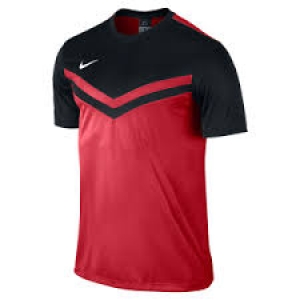 Quần áo đá banh Nike chữ V - Đỏ phối đen