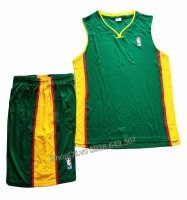 Quần áo bóng rổ xanh lá vàng vải mè