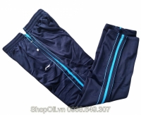 Quần dài thể thao Fitness xanh đen 3 sọc