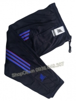 Quần dài thể thao Fitness đen phối xanh