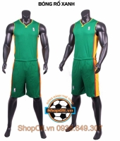 Bộ đồ bóng rổ vải mè chất lượng cao xanh lá