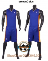 Bộ đồ bóng rổ vải mè chất lượng cao xanh bích