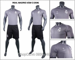 Quần áo đá banh training Real Madrid xám C1 (Liên hệ)