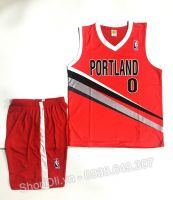 Quần áo bóng rổ ba lỗ cho bé  PORTLAND màu đỏ