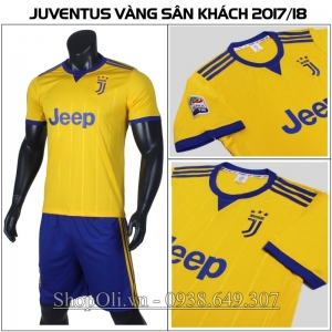 Đồ đá banh Juventus sân khách màu vàng mới 2017-2018 (Liên hệ)