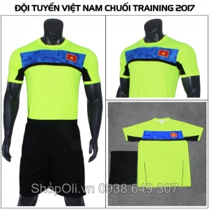 Đồ đá banh training tuyển Việt Nam xanh chuối 2017-2018 (Liên hệ)