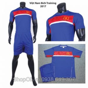 Đồ đá banh training tuyển Việt Nam xanh bích 2017-2018 (Liên hệ)