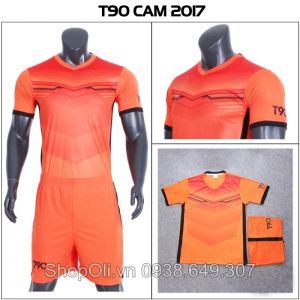 Quần áo đá banh không logo T90 mới 2018 - cam