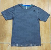Áo thể thao nam cổ tròn Adidas xám xanh