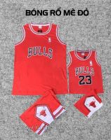 Đồ bóng rổ BULLS đỏ - combo người lớn trẻ em