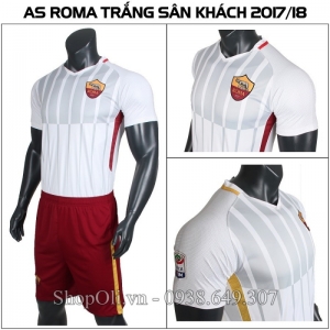 Quần áo bóng đá Roma sân khách trắng 2017-2018 (Liên hệ)