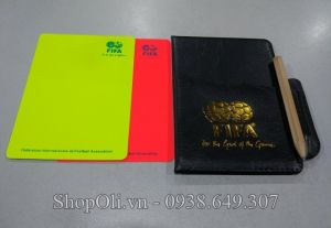 Thẻ trọng tài FiFa bóng đá - thẻ đỏ + thẻ vàng + bút chì