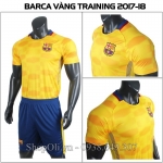 Quần áo đá banh Barcelona training vàng 2017-2018 (Liên hệ)