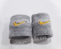 Băng đeo bảo vệ cổ tay Nike thấm hút mồ hôi thể thao - Xám vàng