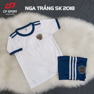 Quấn áo bóng đá trẻ em Nga trắng mới