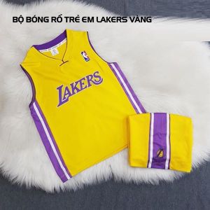Đồ áo bóng rổ Lakers vàng trẻ em mới nhất 2019