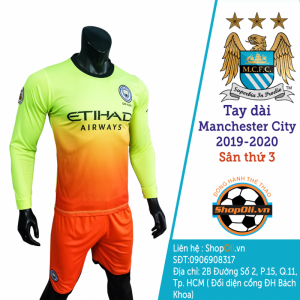 Bộ quần áo bóng đá tay dài Manchester City sân thứ 3 2019-2020