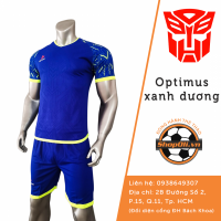 Áo đá bóng không Logo JP Optimus Xanh Dương