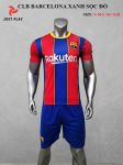 Áo quần đá bóng CLB Barcelona xanh bích sọc đỏ mới 2020