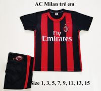 Bộ đá banh CLB AC Milan sọc trẻ em mới 2020