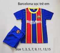 Bộ đá banh CLB Barcelona sọc trẻ em mới 2020