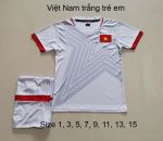 Đồ đá banh Việt Nam trắng trẻ em mới 2020
