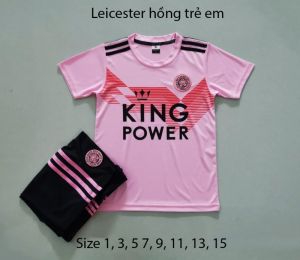 Áo quần đá bóng CLB Leicester hồng trẻ em mới 2020