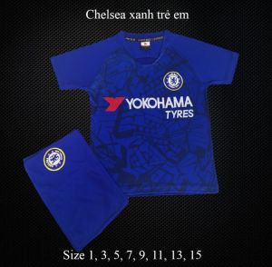 Áo quần đá bóng Chelsea xanh trẻ em mới 2020