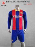 Áo quần đá banh CLB Barcelona sọc đỏ tay dài mới 2020