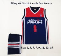 Áo quần bóng rổ the district xanh đen trẻ em mới 2020