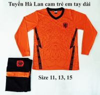 Áo quần bóng đá tuyển Hà Lan cam tay dài trẻ em mới 2020