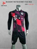 Bộ đá banh CLB Bayern Munich đen tay dài mới 2020