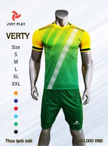 Áo đấu không logo Verty JP xanh lá mới 2020