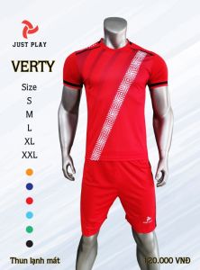 Bộ bóng đá không logo Verty đỏ JP mới 2020
