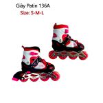 Giày patin trẻ em giá rẻ - bánh xe phát sáng PO 136A màu đỏ