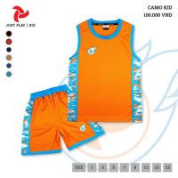 Áo quần bóng rổ Camo cam trẻ em mới 2020
