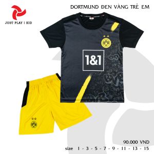Đồ đá bóng CLB Dortmund đen trẻ em mới 2020