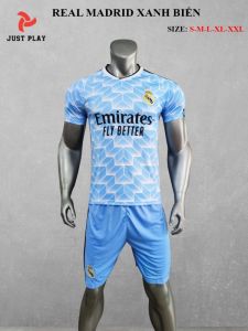 Bộ đá bóng CLB Real Madrid xanh biển mới 2020