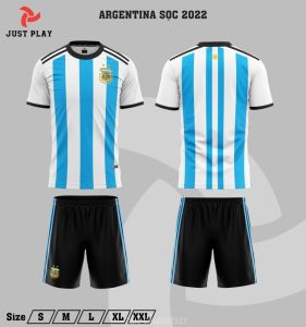 Áo quần bóng đá đội tuyển Argentina 2023 mới nhất sọc trắng xanh