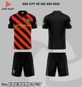 Quần áo bóng đá Manchester City màu đỏ đen 2022/2023 thun lạnh cao cấp