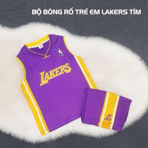 Quần áo bóng rổ Lakers tím trẻ em mới nhất 2019