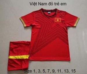 Áo quần thi đấu Việt Nam đỏ trẻ em mới 2020