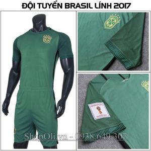 Đồ đá banh đội Brazil xanh rêu sân khách 2017-2018 (Liên hệ)