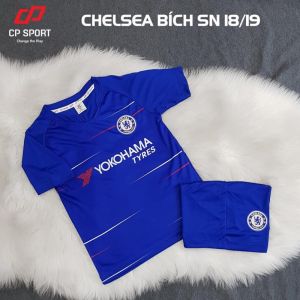 Quần áo bóng đá trẻ em Chelsea xanh mới