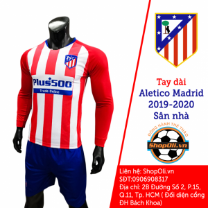 Quần áo đá bóng tay dài Sân nhà Atletico Madrid 2019-2020