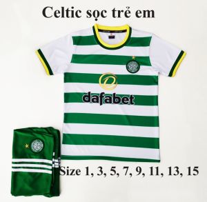 Áo quần bóng đá CLB Celtic sọc trẻ em mới 2020