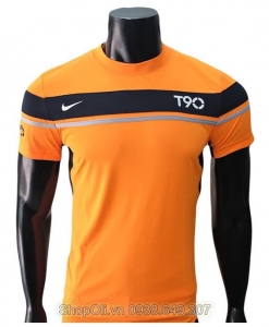 Quần áo bóng đá T90 cam ngực ngang đen