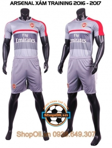 Quần áo bóng đá Arsenal training xám 2016-2017 (Liên hệ)