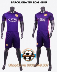 Quần áo bóng đá Barcelona tím 2016-2017 sân khách (Liên hệ)